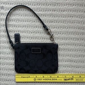 Coach Black Wristlet with Signature C Pattern